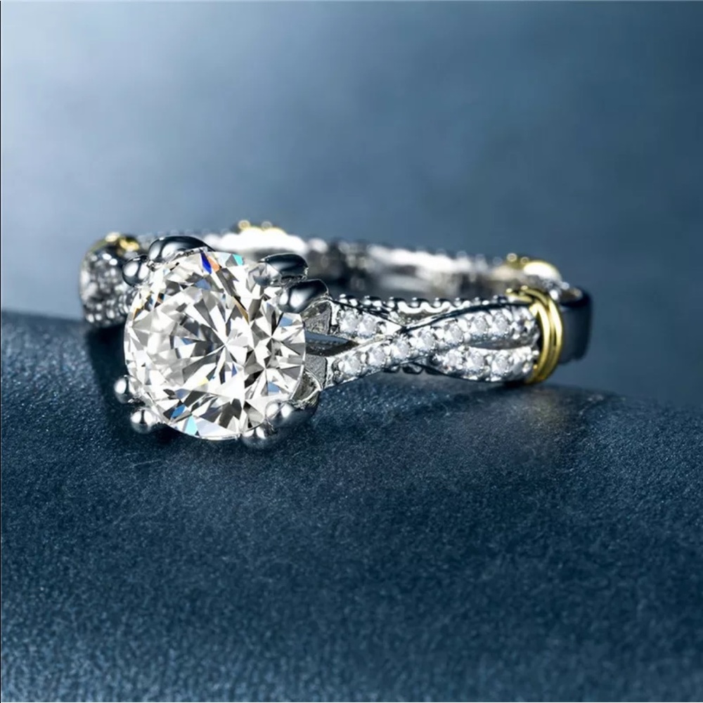 ♡New sterling silver round cut diamond ring♡ - Picture 5 of 5